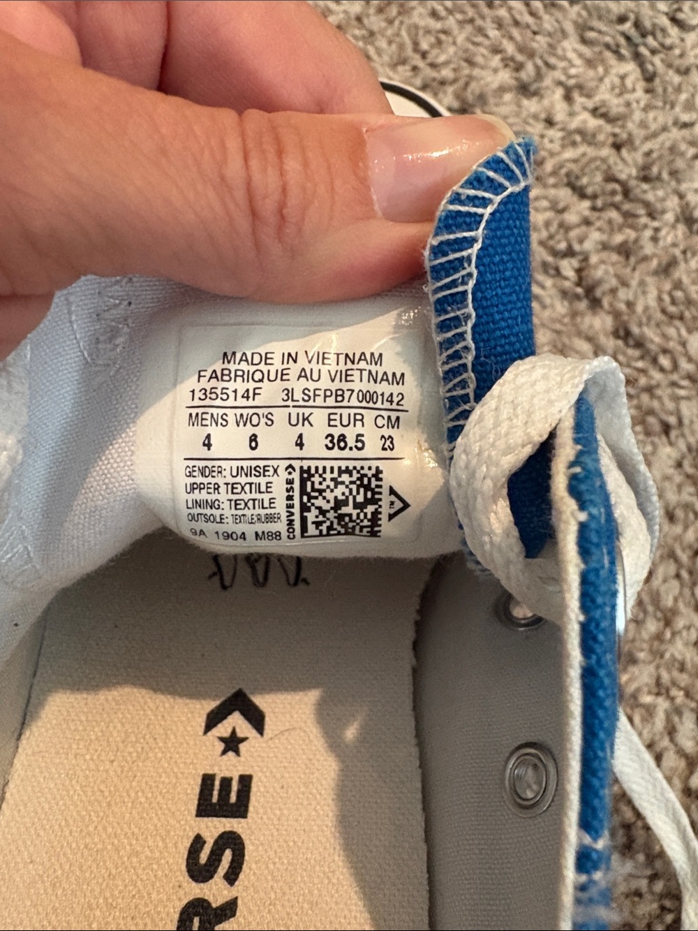 Converse Low-Top Canvas Sneakers in Bright Blue and White - Picture 2 of 6